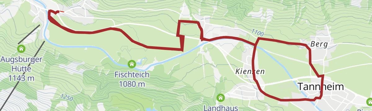 Route map: Zöblen - Zöbler Moos - Tannheim